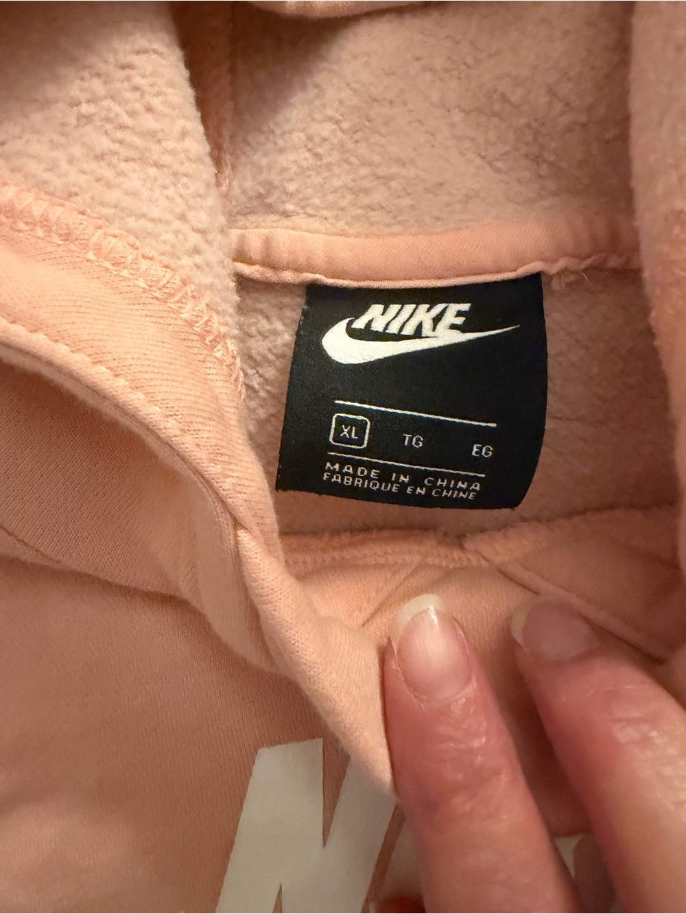 Nike Pink Hoodie with White Swoosh - Picture 3 of 4